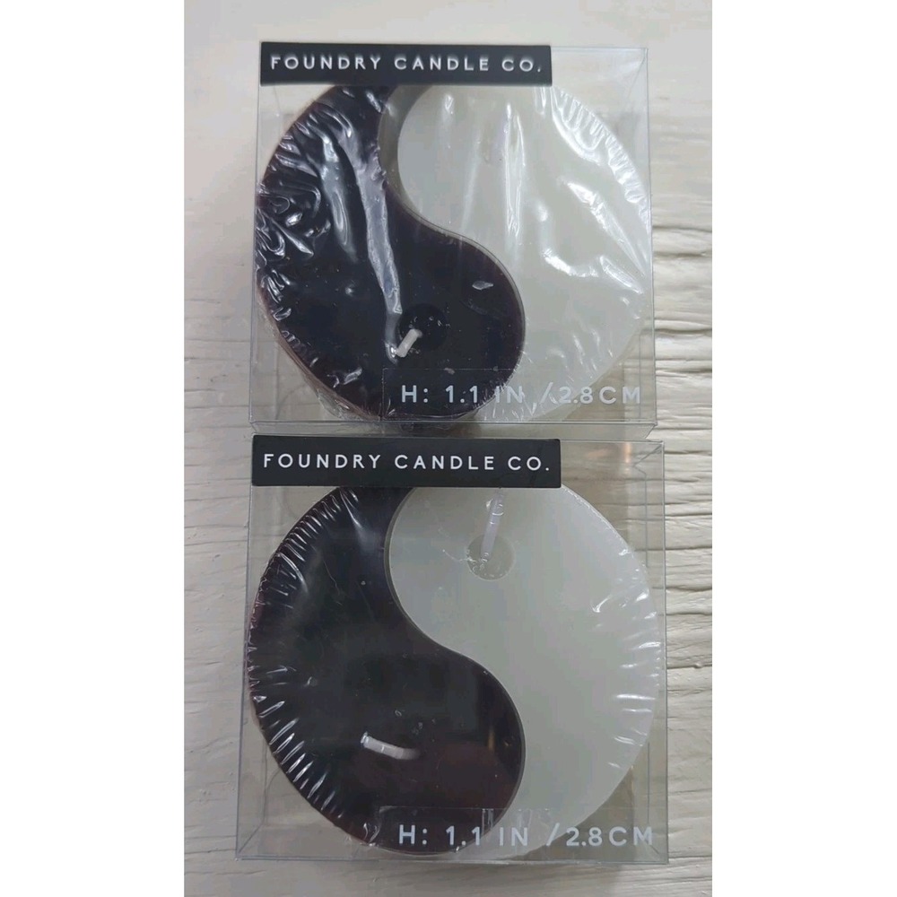 Foundry Candle Co. Set Of Two 1.1 Inch‎ Black And White Ying Yang Candles